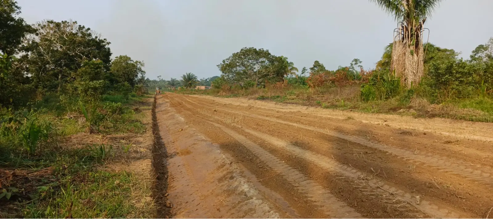 Calle principal abierta en la Urbanización Los Tajibos
