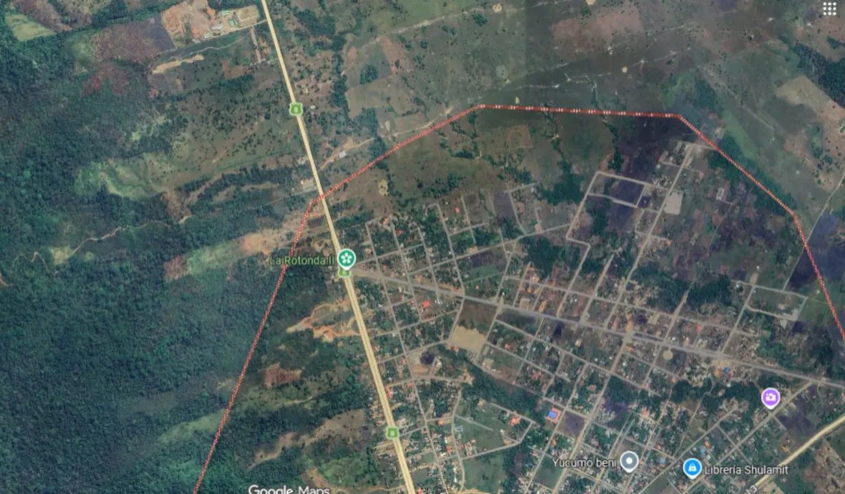 Ubicación satelital de Los Tajibos cerca de Yucumo